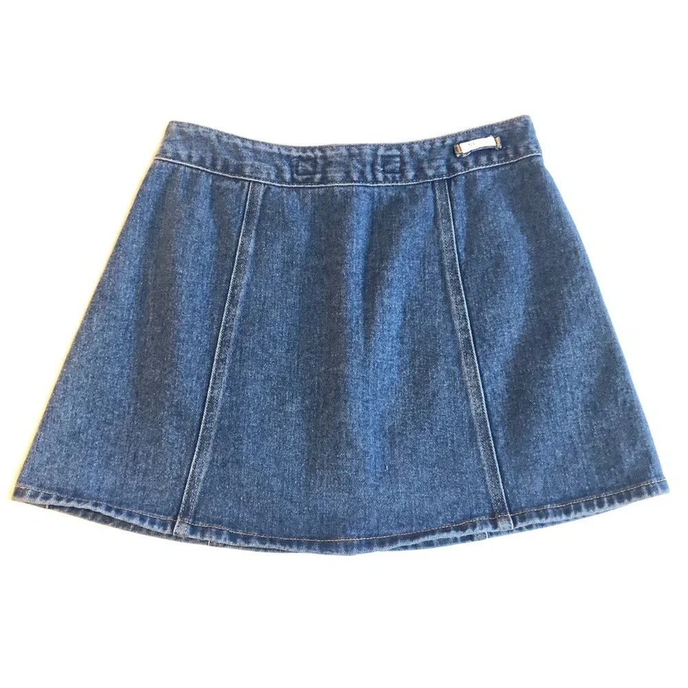 Brandy Melville Snap Front Denim Mini Skirt, 27 - Picture 6 of 11